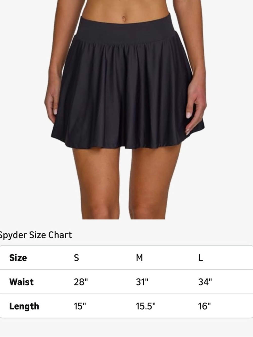 NWT Spyder tennis skirt skirt black brand new - Picture 3 of 4